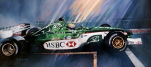 F1 Painting of Webber Jaguar